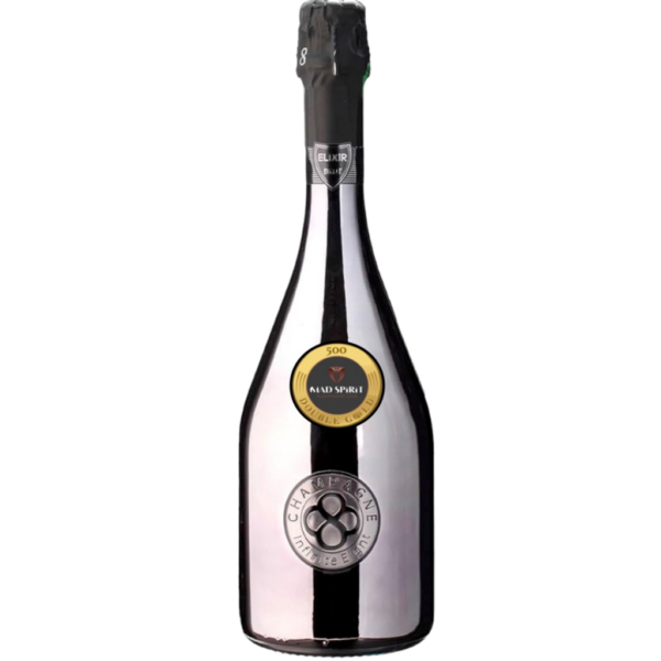 Une bouteille de champagne connectée Mad Spirit, la collection Infinite Eight en vente dans les motels clubs et sur le site internet de notre club automobile.