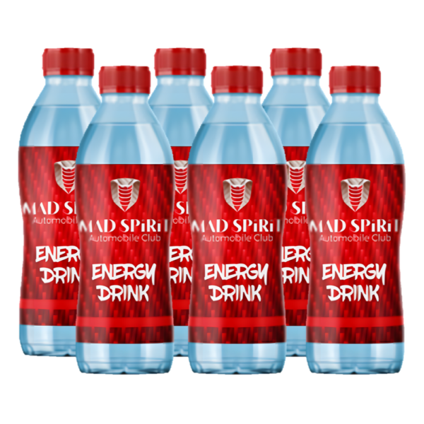 Boisson énergisante développée et conçue par Mad Spirit. Une eau naturelle enrichie et dynamisée. Pack de six bouteilles Energy Drink Mad Spirit.